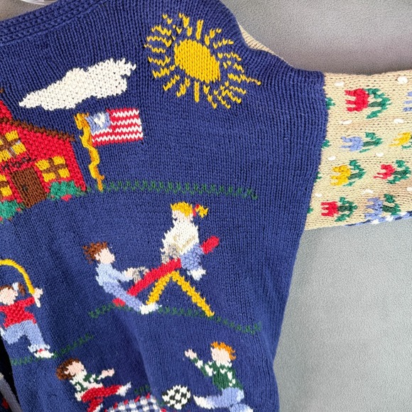 Signature by Northern Isles Hand Knitted Cabincore Cardigan Grandma Sweater L - Picture 12 of 16